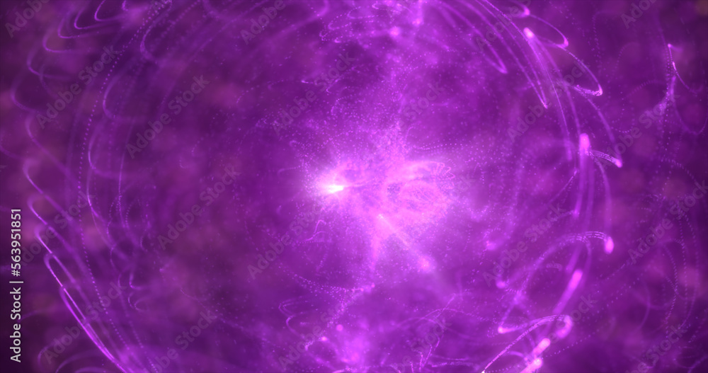 Abstract futuristic glowing with purple light round sphere cosmic star from magic high-tech energy on the background of the space galaxy. Abstract background Abstract futuristic glowing with purple light round sphere cosmic star from magic high-tech energy on the background of the space galaxy. Abstract background