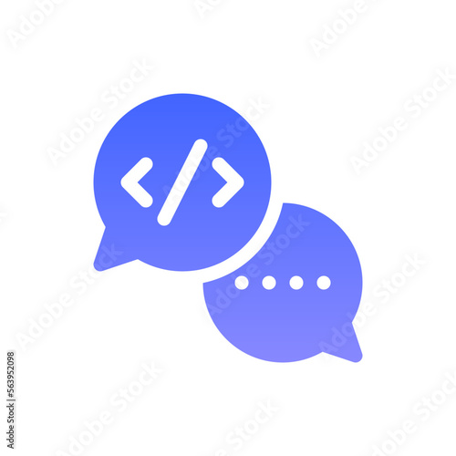 coding flat gradient icon