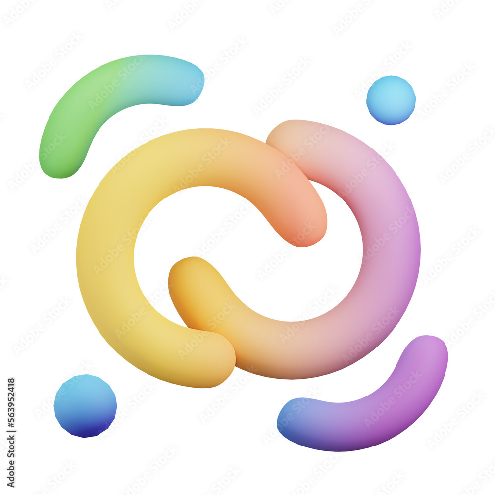 Abstract Shape Gradient 3 3D Illustration