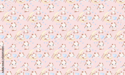 Cute Baby Cow Seamless Patterns