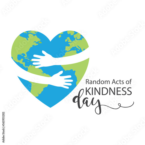 Random acts of kindness day emblem, vector.