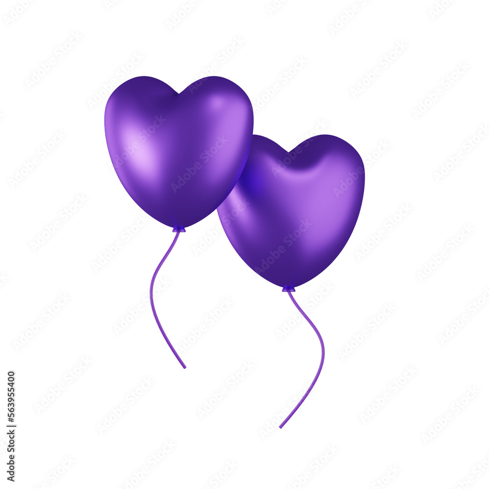 Ballon Valentine Icon 3D Illustration