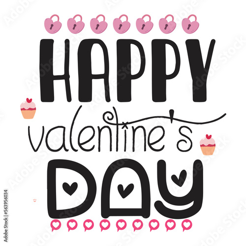 Happy valentine's day t-shirt print template