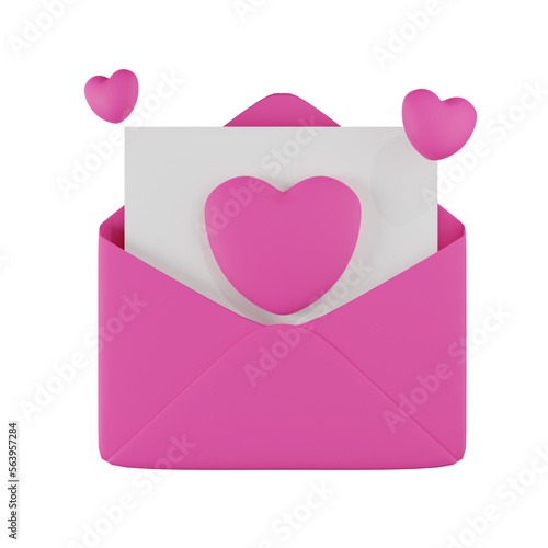 Letter Love Valentine 3D Illustration