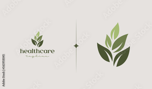 Leaf Flower Tree monoline. Universal creative premium symbol. Vector sign icon logo template. Vector illustration