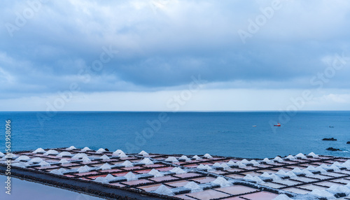 Spectacular salt mine with cubes near the ocean