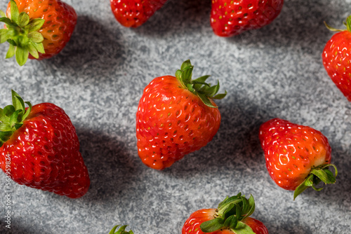 Raw Red Organic Sweet Strawberries