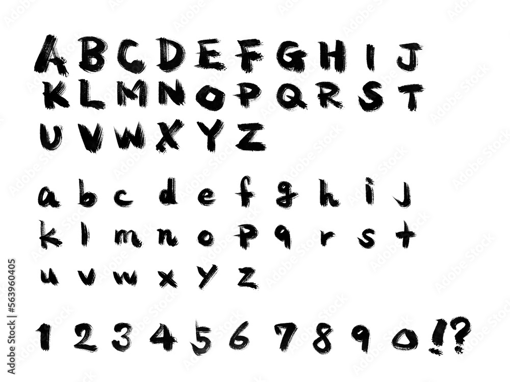 Alphabet handwritten in brush
筆で書いた太いアルファベット