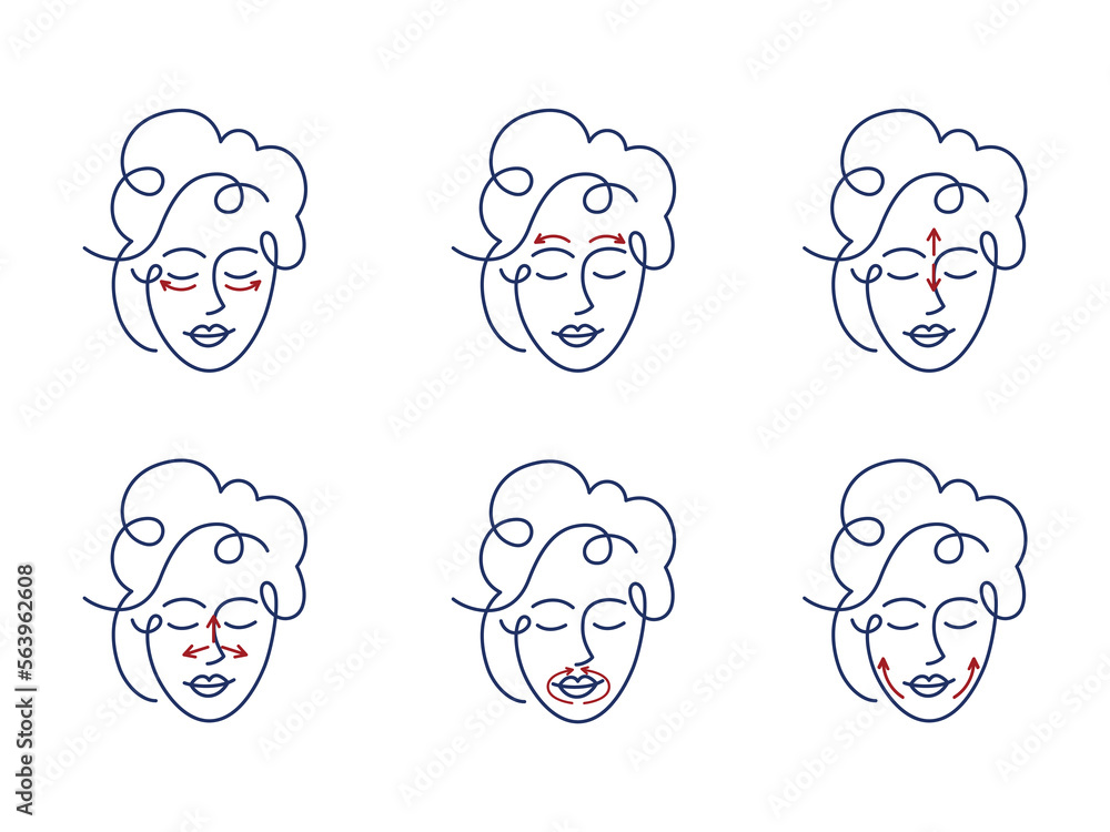 Technique of Facial Massage Silhouette Icon. Anti Aging Self Face Massage with Arrow Pictogram. Girl Beauty Treatment, Skin Care Procedure Black Icon. Isolated Vector Illustration. Technique of Facial Massage Silhouette Icon. Anti Aging Self Face Massage with Arrow Pictogram. Girl Beauty Treatment, Skin Care Procedure Black Icon. Isolated Vector Illustration.