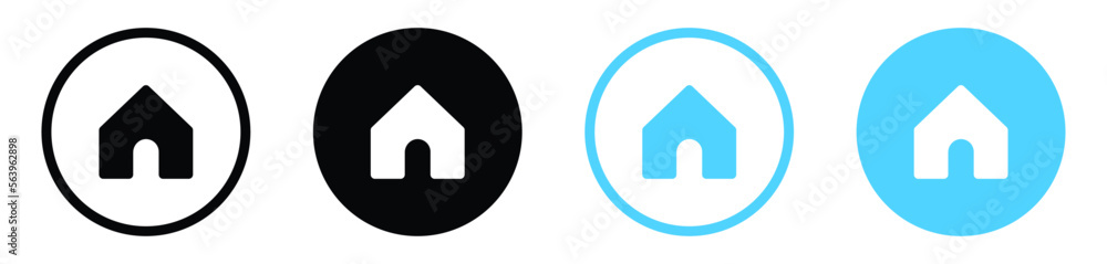 Web home icon button, House icon, Home sign in circle or Main page icon for apps and website Web home icon button, House icon, Home sign in circle or Main page icon for apps and website