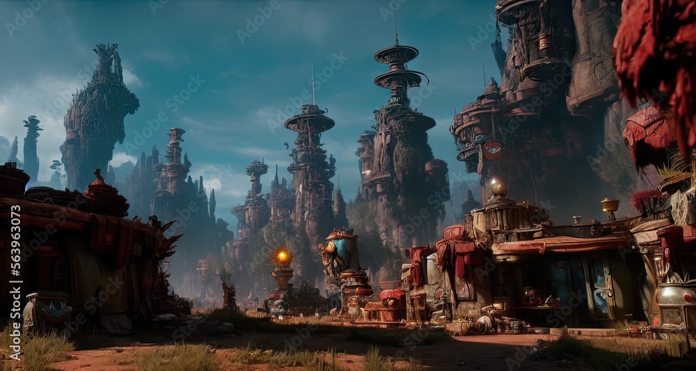 Fantasy Environment like Alice in borderland - This Illustration is ...