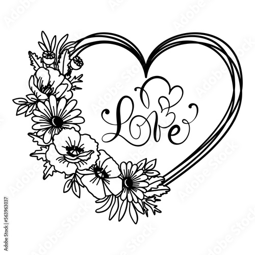 love quote and Floral frame