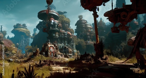 Fantasy Environment like Alice in borderland - This Illustration is made with AI