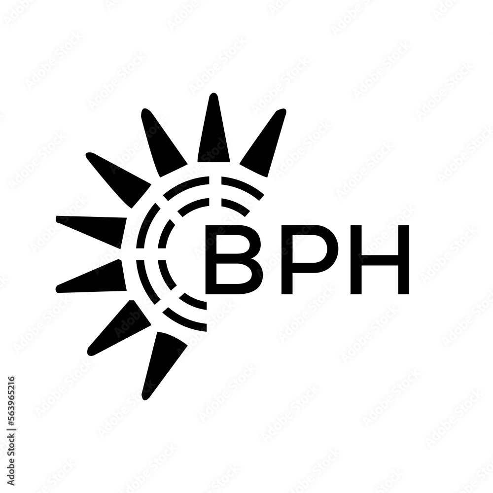 BPH letter logo. BPH image on white background and black letter. BPH ...