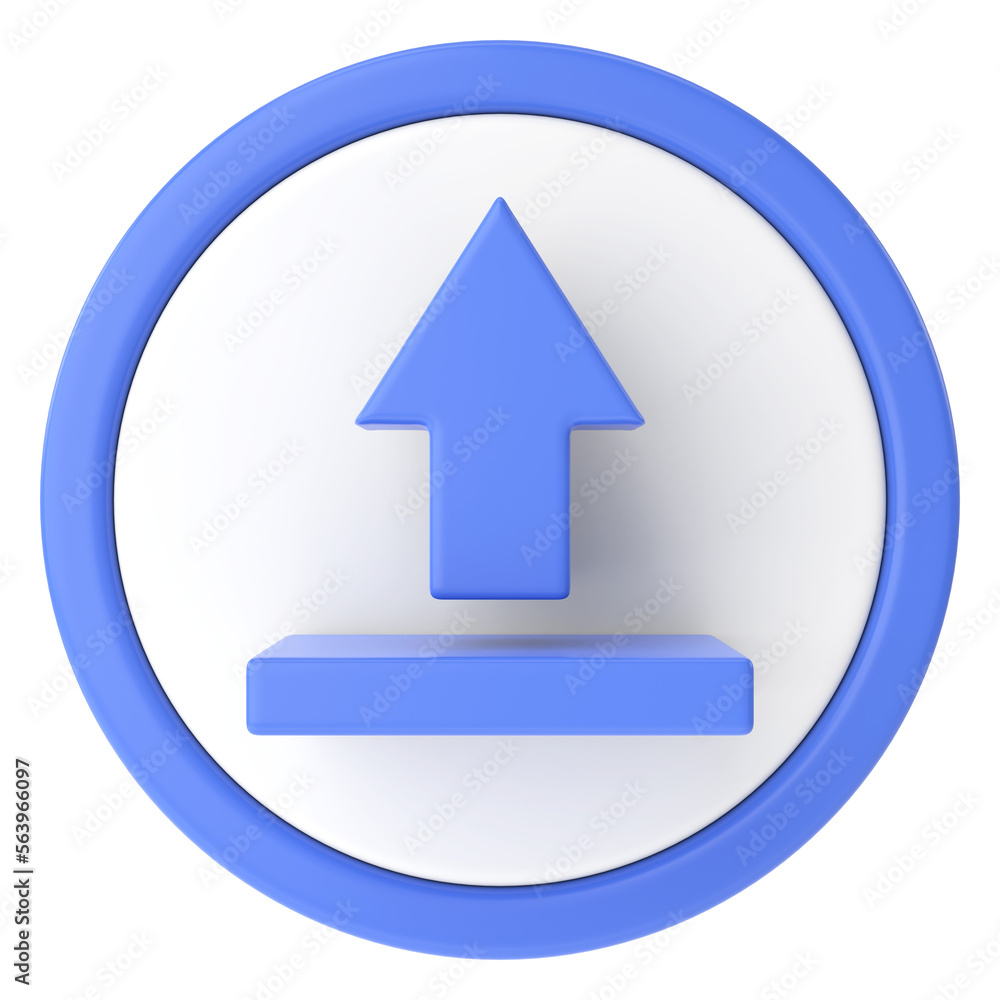 Upload button. Upload icon. 3D illustration. Upload button. Upload icon. 3D illustration.