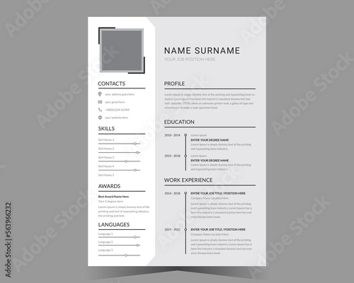  Professional CV resume template and vector design.