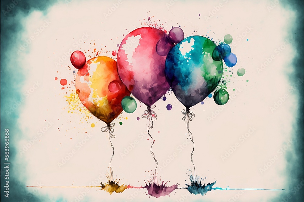 a group of colorful balloons floating in the air, an ultrafine detailed ...