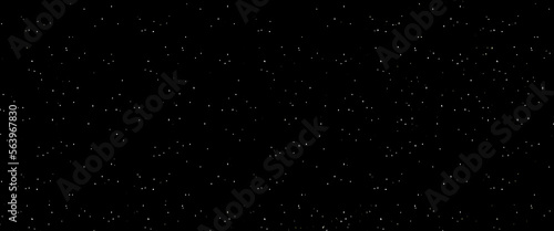 Flying dust particles on a black background, abstract real dust floating over black background for overlay, night sky graphic resources star on snow effect background 