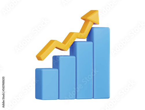 Business grow 3d vector icon illustration