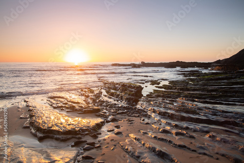 Sunlight and Sea at Amoreira Beach  Algarve  Portugal