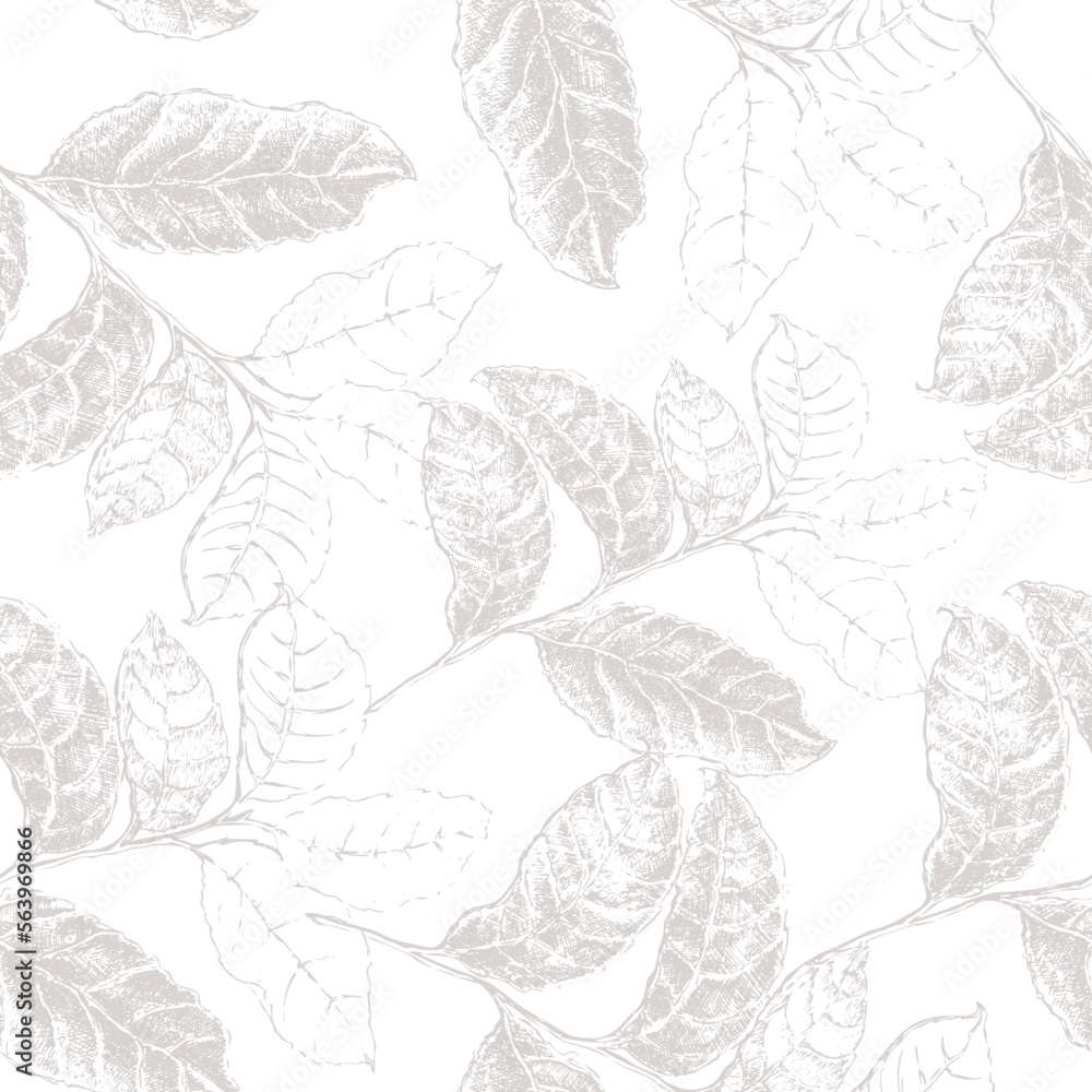 Vector seamless pattern with leaves.