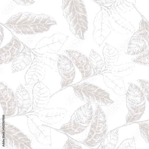 Vector seamless pattern with leaves.