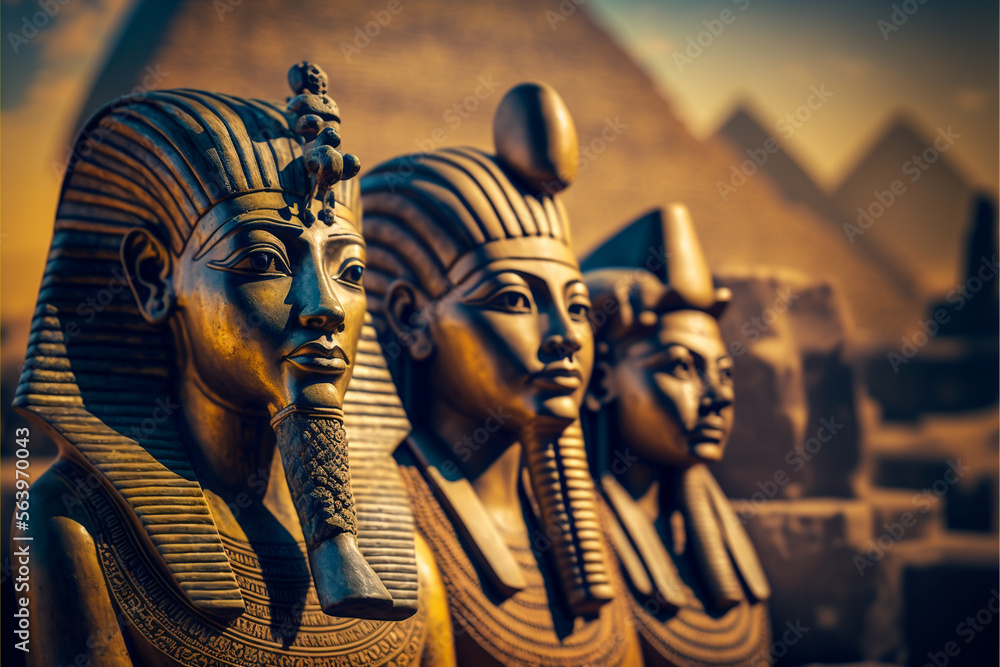 Illustration of the statue of the ruler of the pharaoh on the ...