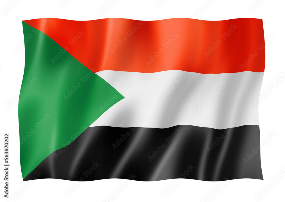 Obraz premium Sudan flag isolated on white