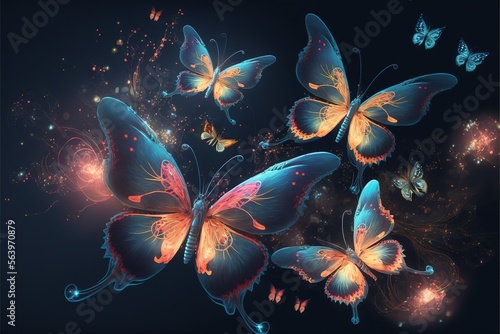 magic butterflies Generative AI © Soulmate