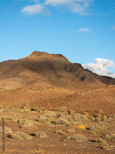 Sunny mountain in Barranco del Roque