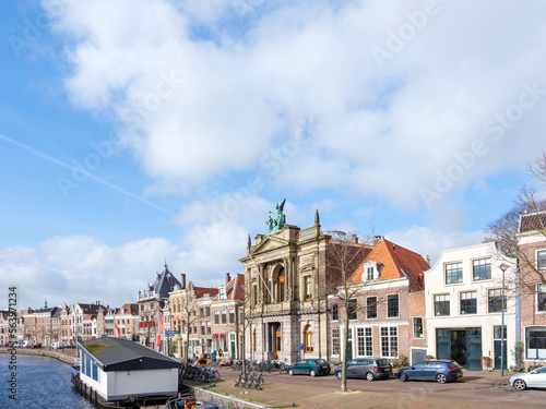 Spaarne in Haarlem, Noord-Holland province, The Netherlands photo