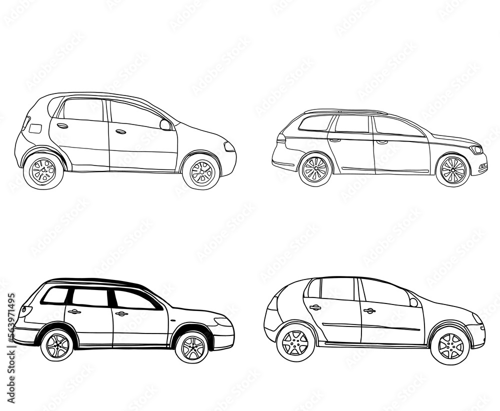 Car logo sketch. Hand drawn sketch. Abstract vector design concept