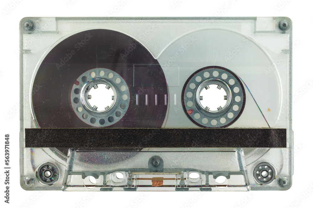 Fototapeta premium Transparent vintage audio compact cassette