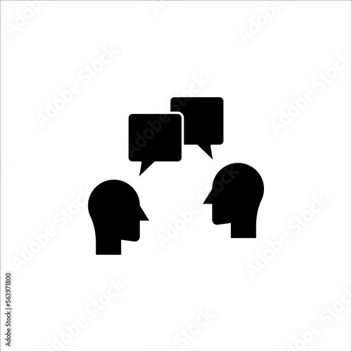 Voice control icon. Speak or talk recognition icon, sound commander or speech dictator head, vector illustration on white background