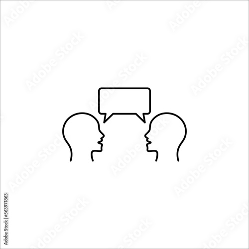 Voice control icon. Speak or talk recognition icon, sound commander or speech dictator head, vector illustration on white background