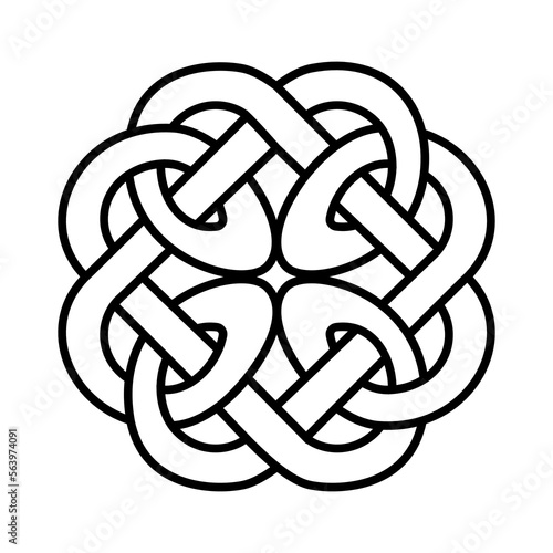 Celtic knot vector illustration. Celtic national style interlaced pattern isolated vector. Patrick's Day celebration. Nordic symbol.