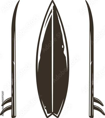 Photography Surfboard ornament monochrome graphic surfing hawaii board