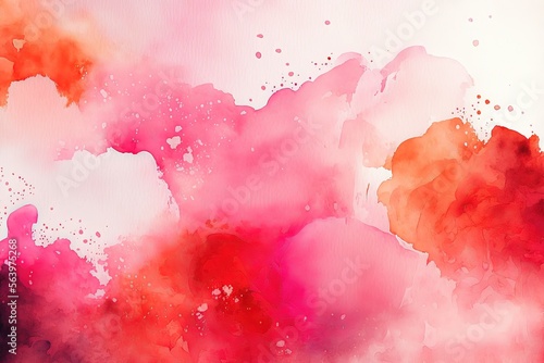 fond texturé de peinture aquarelle rouge et rose en tâches de couleur photo