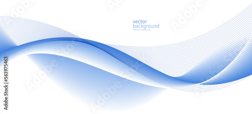 Smooth flow of wavy shape with gradient vector abstract background, light blue design curve line energy motion, relaxing music sound or technology.