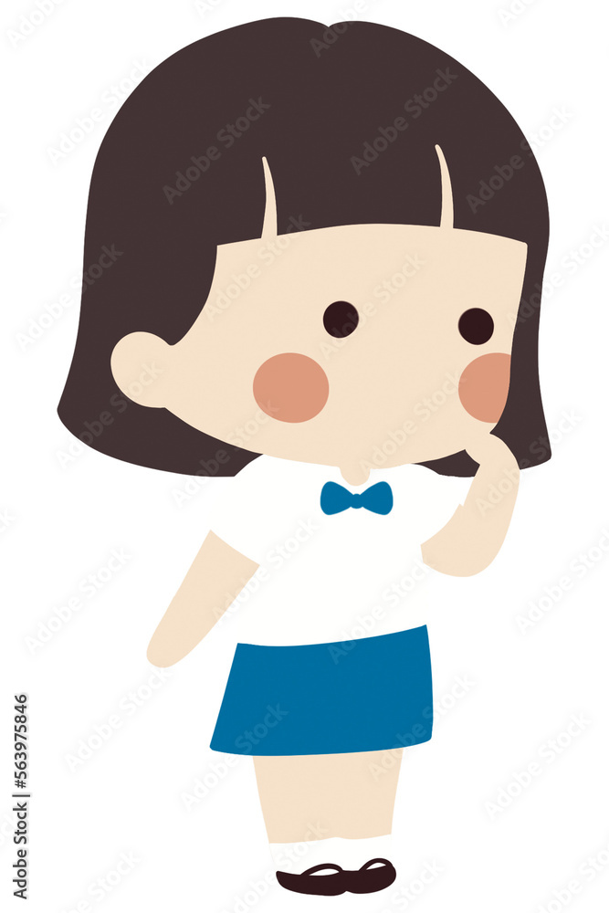 Cute cartoon Boy & Girl Thai student Cute cartoon Boy & Girl Thai student