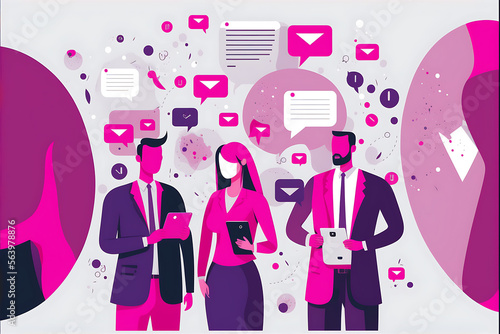 Wallpaper Mural fuchsia Flat vector illustration business team sending message to global group people and business email marketing content concept



 Torontodigital.ca