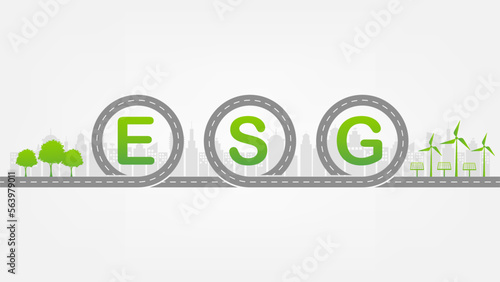 Environmental, Social, Governance ESG concept,Vector illustration