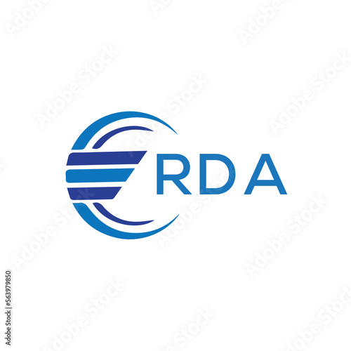 RDA letter logo. RDA blue image on white background. RDA vector logo design for entrepreneur and business. RDA best icon.	
