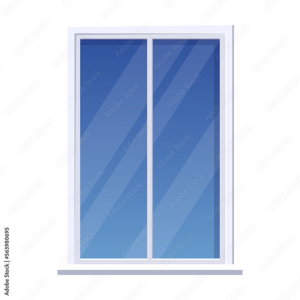 Window with frame. Window on wall of building. Element of house exterior isolated white. Architecture concept Window with frame. Window on wall of building. Element of house exterior isolated white. Architecture concept