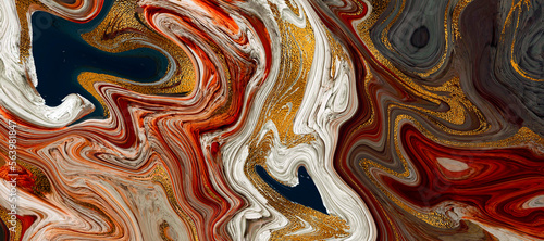 Wallpaper Mural Marble pattern background material with luxurious atmosphere of red, blue, white and gold colors. Marble fluid art backdrop. Lava abstract texture Torontodigital.ca