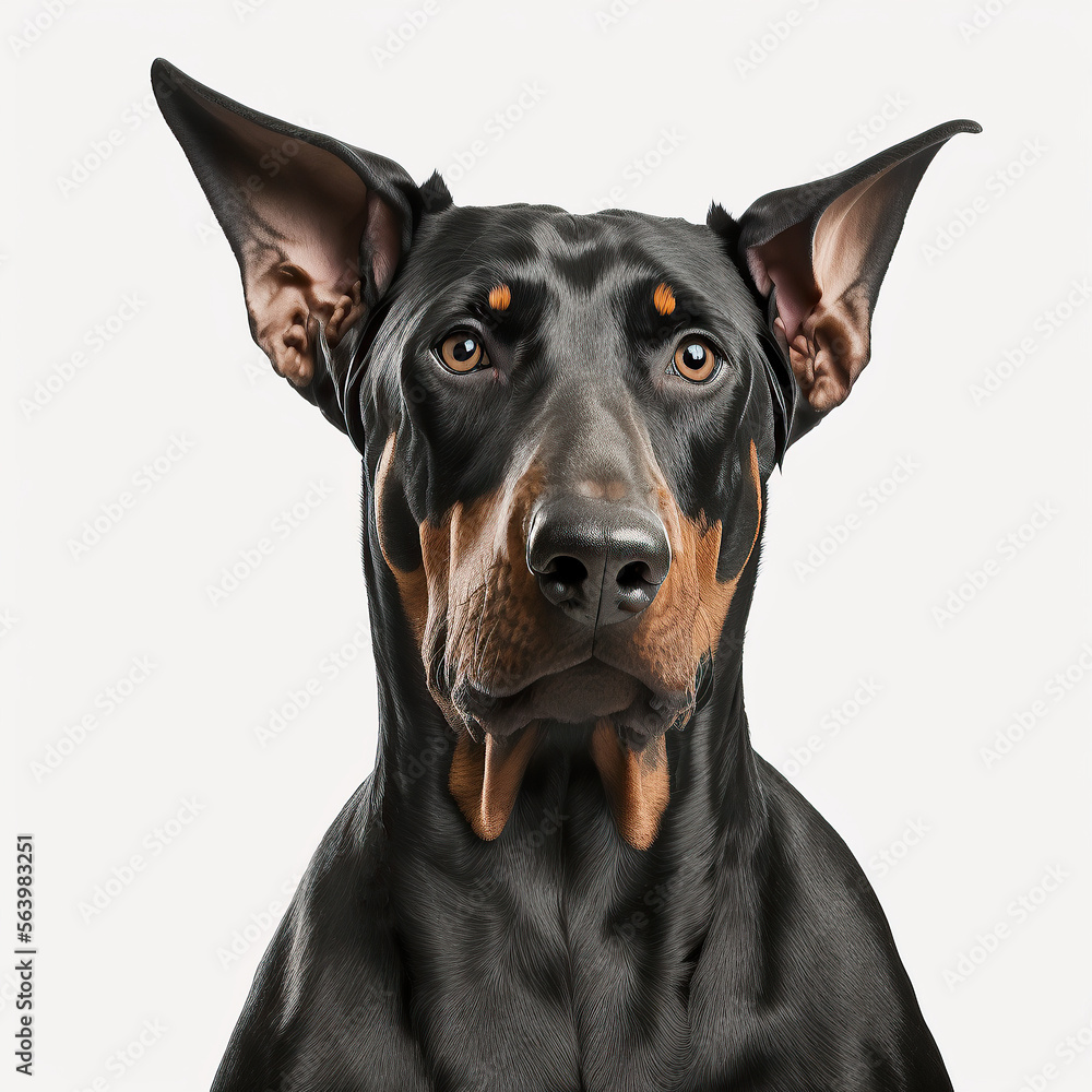 Doberman dog photo, Generative AI