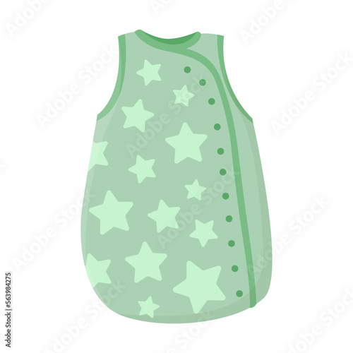 Sleeping bag for babies vector illustration. Comfortable clothes for newborn children isolated on white background. Childhood, clothing, textile, bedtime concept