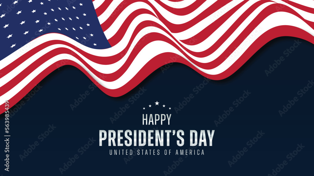 Happy President's day design background with USA Flag dark blue background, stars and stripes Happy President's day design background with USA Flag dark blue background, stars and stripes