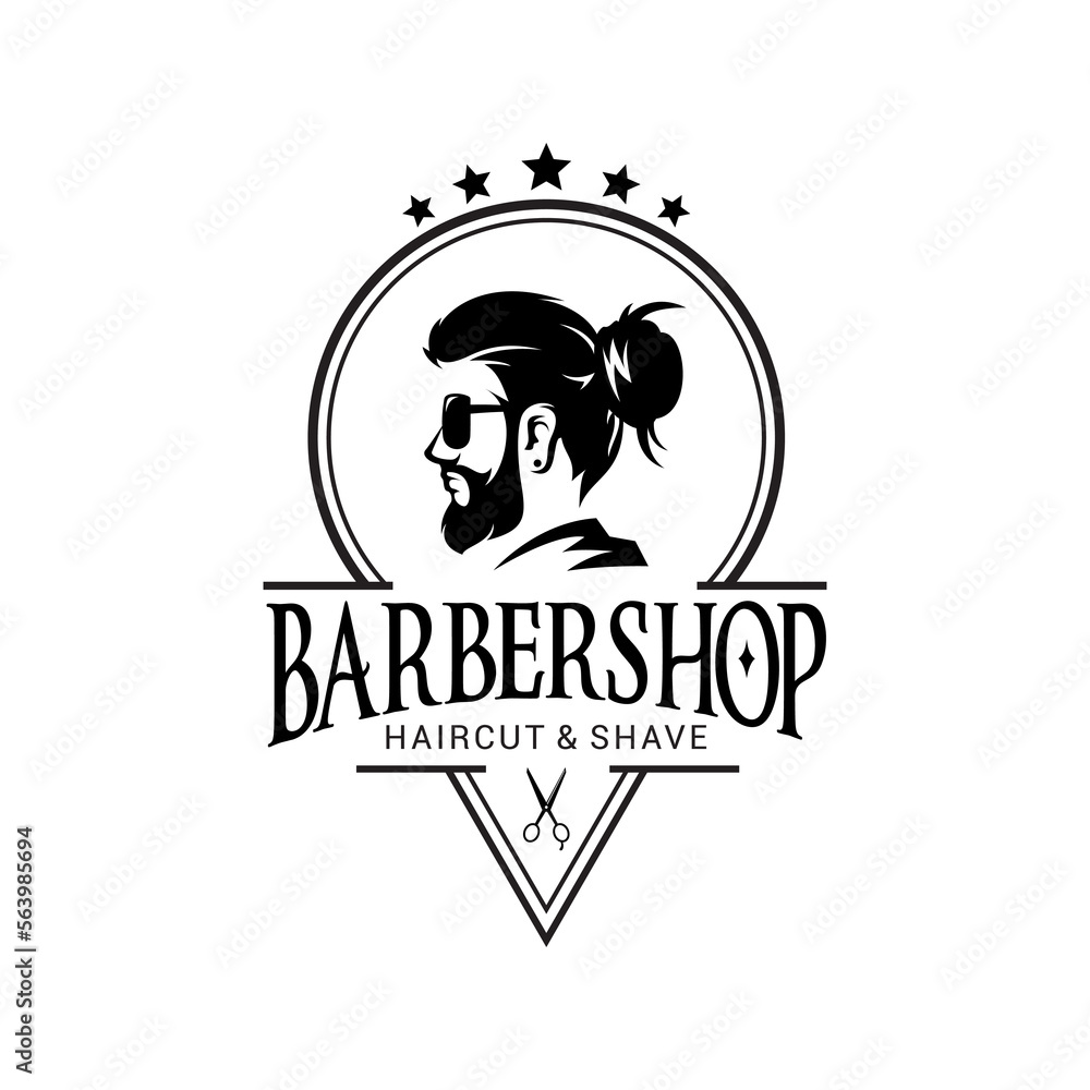 Obraz premium Barber Shop Logo Vector Template