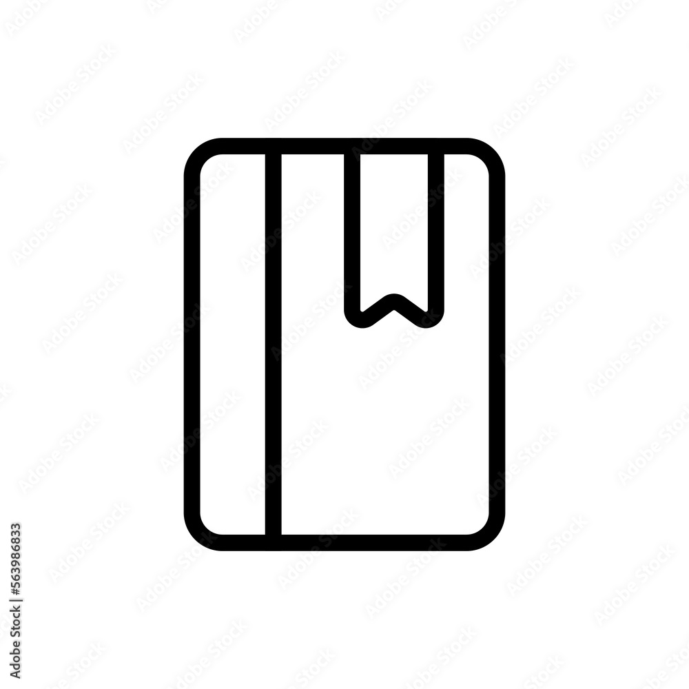 Diary icon line isolated on white background. Black flat thin icon on modern outline style. Linear symbol and editable stroke. Simple and pixel perfect stroke vector illustration Diary icon line isolated on white background. Black flat thin icon on modern outline style. Linear symbol and editable stroke. Simple and pixel perfect stroke vector illustration